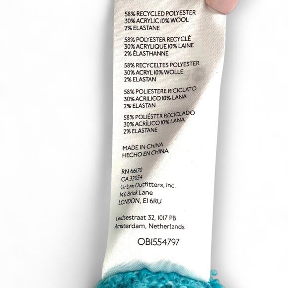 Urban Outfitters Women's NWT UO Avril Cropped Mock Neck Sweater Size M Teal Blue - Picture 8 of 11